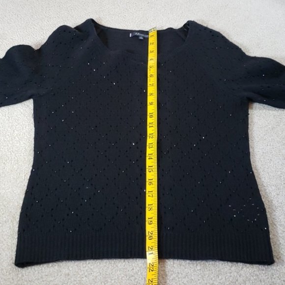 Anne Klein black beaded sweater - Picture 14 of 15